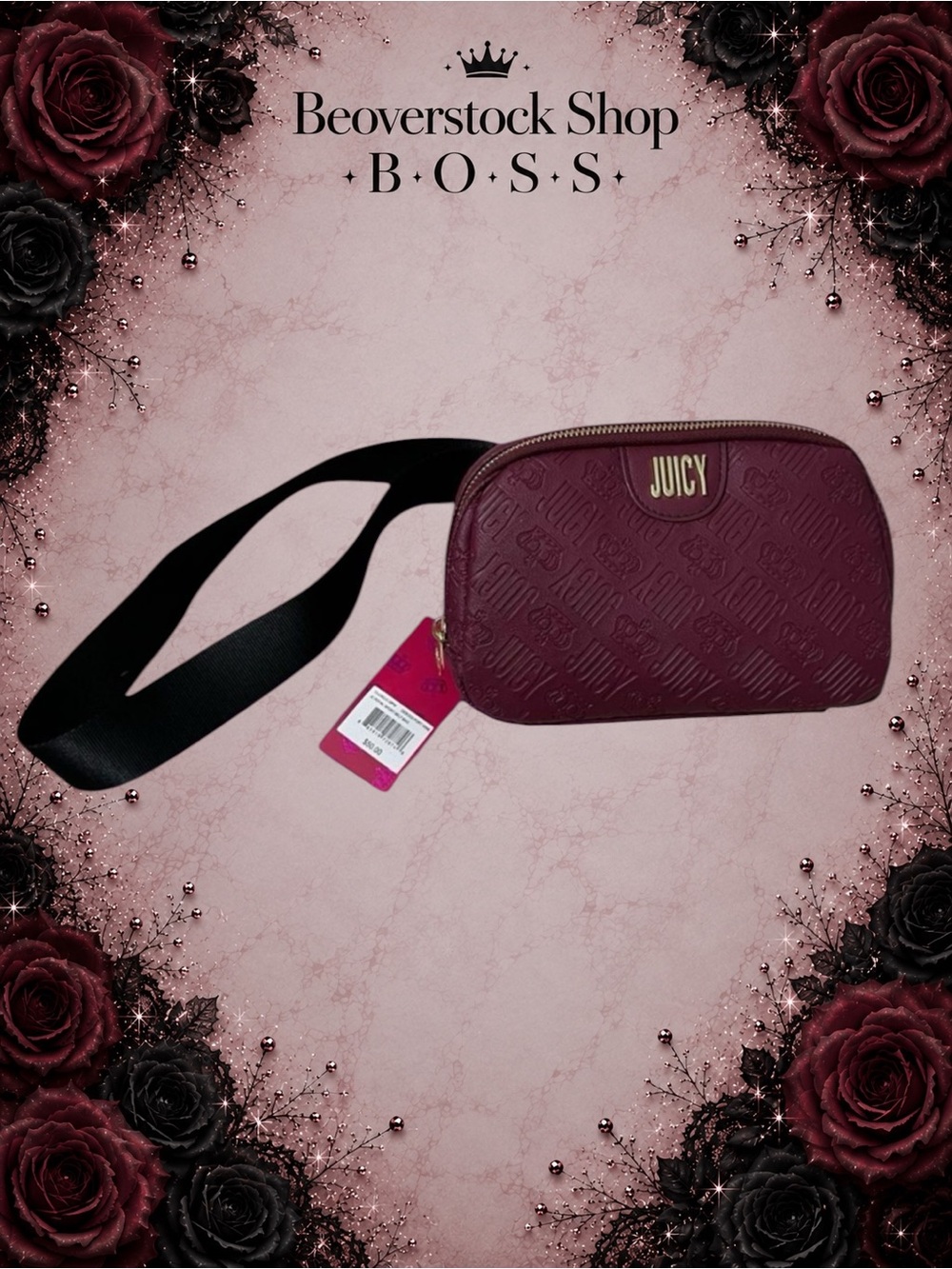 New NWT Juicy Couture Fanny Pack Belt Bag Purse - Maroon